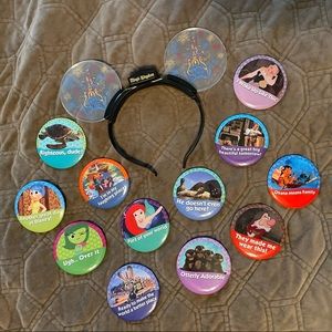 Light Up Magic Kingdom Ears and Disney Pins
